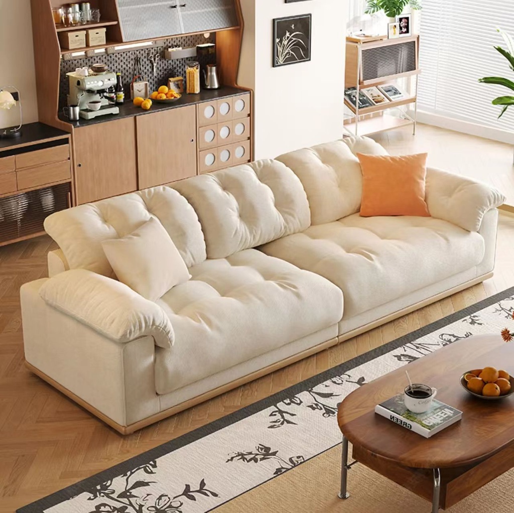 奶油風 大象耳朵直排雲朵貓抓布沙發 OL-雲舒#