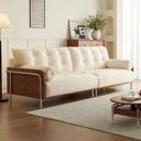 中古侘寂風 小戶型直排雲朵可拆洗布沙發 OL-念珠#