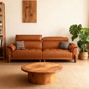 義式極簡風 直排小戶型橙色頭層牛皮沙發 OL-3389#