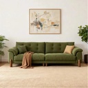 北歐風 原木直排雲朵綠色布沙發 OL-5021#