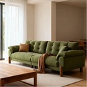 北歐風 原木直排雲朵綠色布沙發 OL-5021#