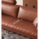 中古侘寂風 小戶型復古焦糖色油蠟真皮沙發 OL-戲蝶#