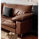 中古侘寂風 焦糖色高腳直排頭層牛皮沙發 OL-米克#