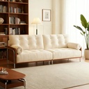 中古侘寂風 小戶型直排雲朵可拆洗布沙發 OL-念珠#