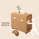 北歐風 實木 伸縮折疊 餐桌（含輪子、氛圍燈）