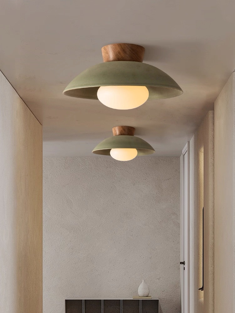 中古詫寂風 魔豆頂燈 ES#復古綠