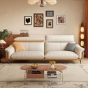 中古侘寂風 小戶型直排拼色頭層牛皮沙發 OL-芷暮#