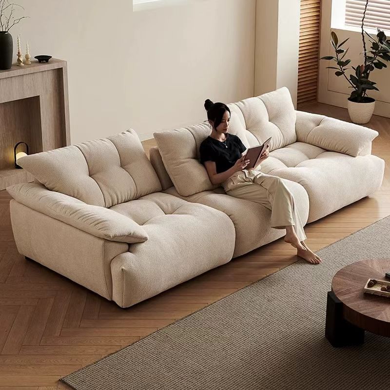 現代簡約風 直排可調節靠背羽絨雲朵布沙發 OL-花苞#