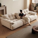 現代簡約風 直排可調節靠背羽絨雲朵布沙發 OL-花苞#