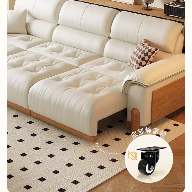 中古侘寂風 多功能伸縮頭層牛皮油蠟皮沙發 OL-德勒#