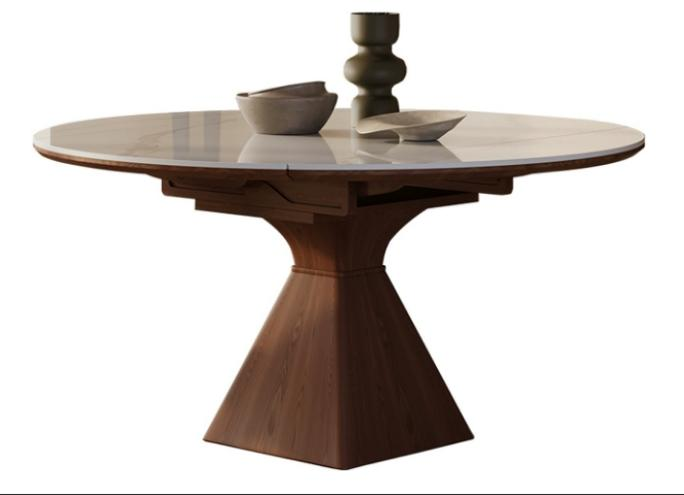 中古剎寂 岩板 可伸縮 實木餐桌7651#OL