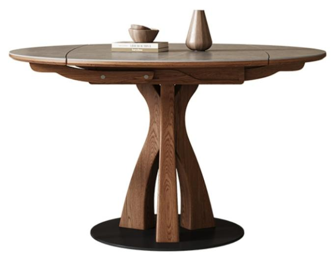 中古刹寂 岩板  可伸縮 實木餐桌867#OL