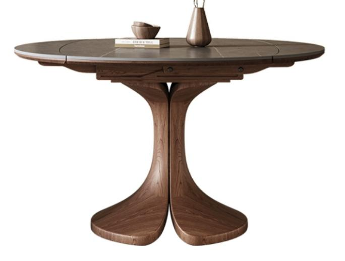 中古刹寂 岩板 可伸縮 實木餐桌9482#OL