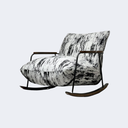 義式極簡 設計師款 布藝 扶手搖椅YFN-K229