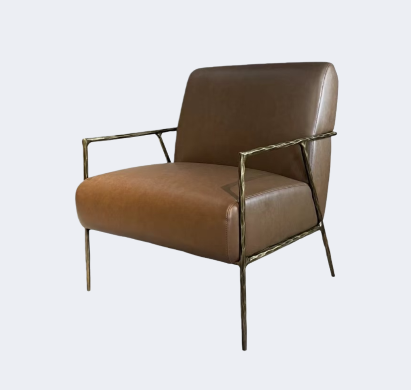 中古刹寂 設計師款 皮面 軟包扶手椅YFN-K254