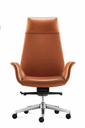 帶頭枕 五金脚 高靠背真皮辦公椅JY-BJ057HL