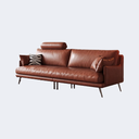 中古侘寂風 金属脚 豆腐塊皮面沙發OL-戲蝶#