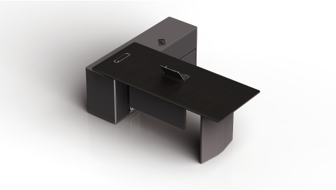  辦公桌 1.8米黑金班臺 JA-A02-18
（標配普通線盒蓋）