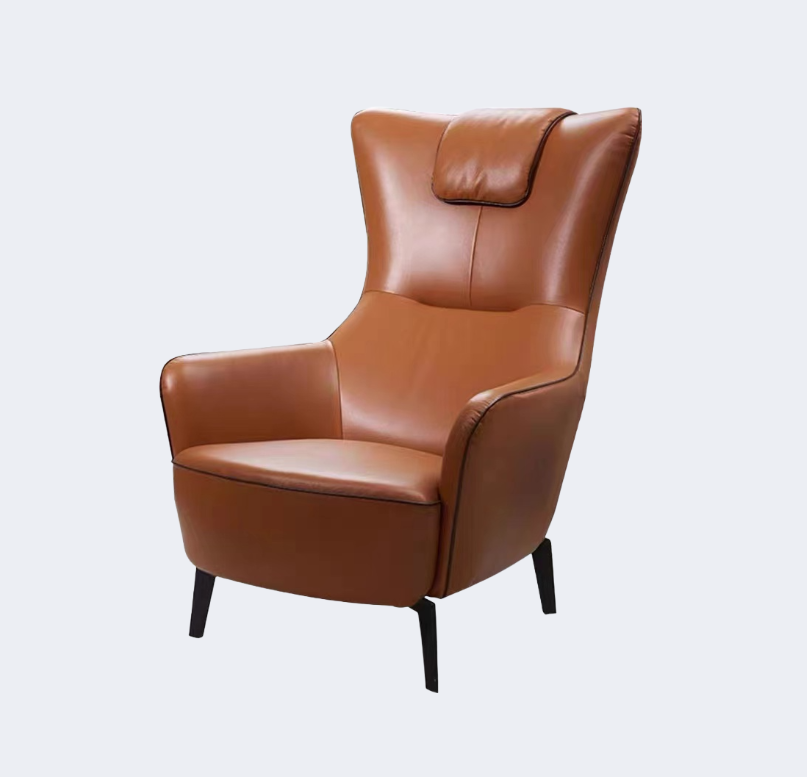 義式極簡 軟包高背 真皮老虎椅YFN-AC018