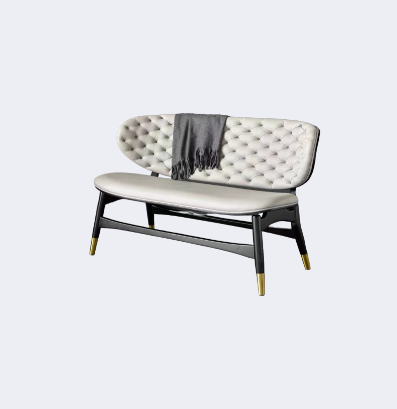 義式極簡 拉扣 實木雙人椅YFN-T513兩人位