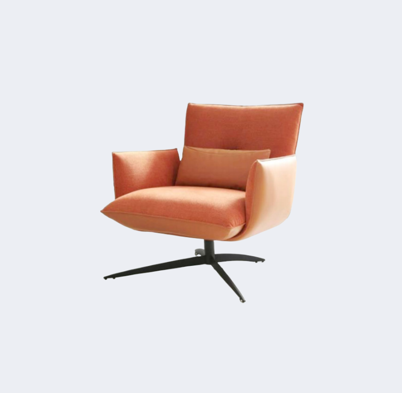 義式極簡 可旋轉 布藝扶手椅YFN-AB072