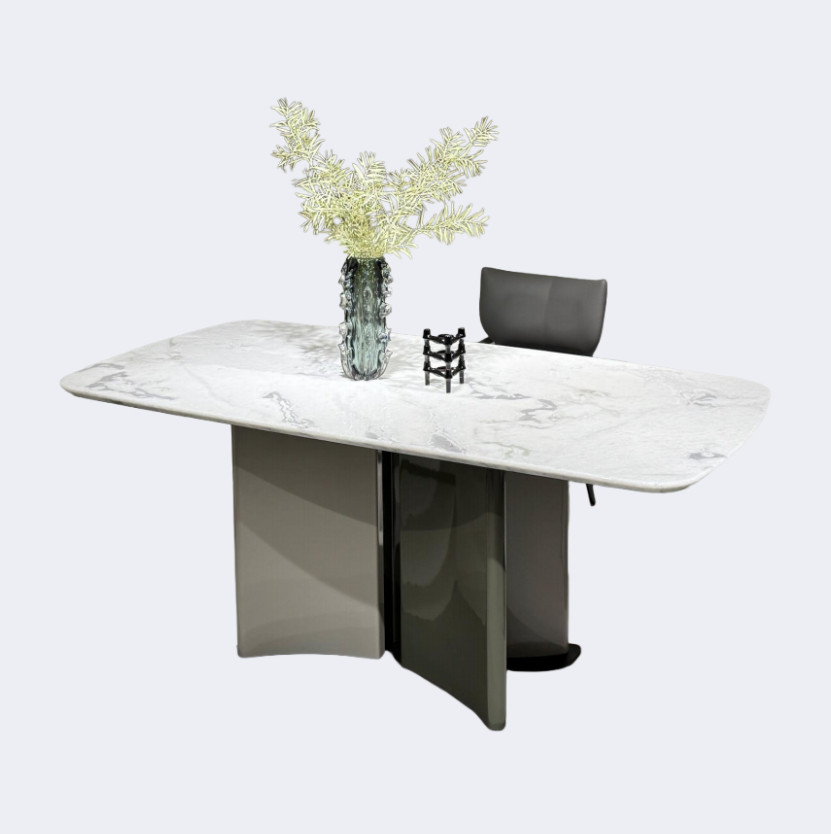 義式極簡 奢石 芬迪白 長形餐臺SL-2287#