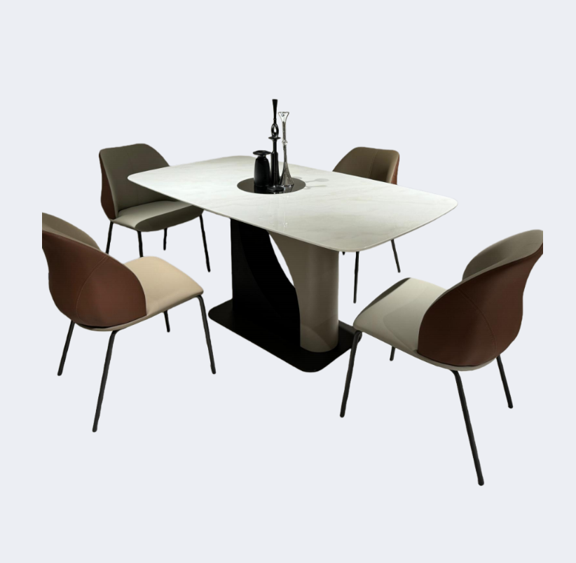 義式極簡 奢石 羊脂白玉 長餐臺SL-2077#