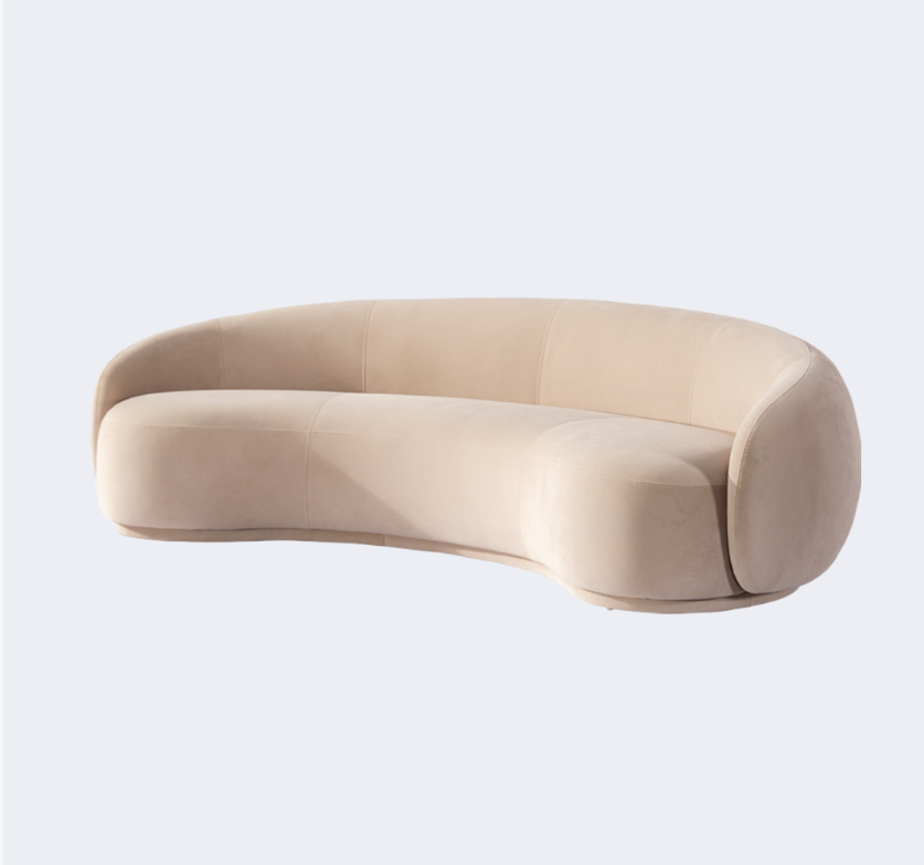 義式極簡 設計師款 布藝 弧形沙發QY-S1179