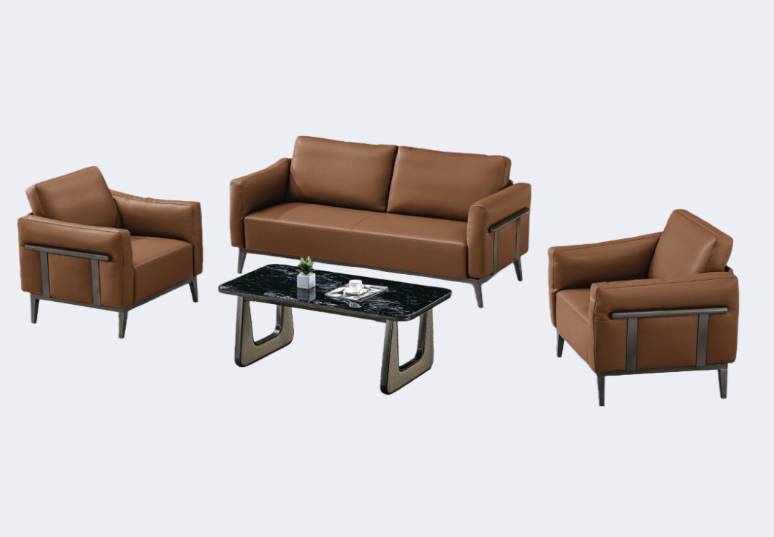 辦公家具 鋼架 皮面沙發(不含茶几)ZY-S331