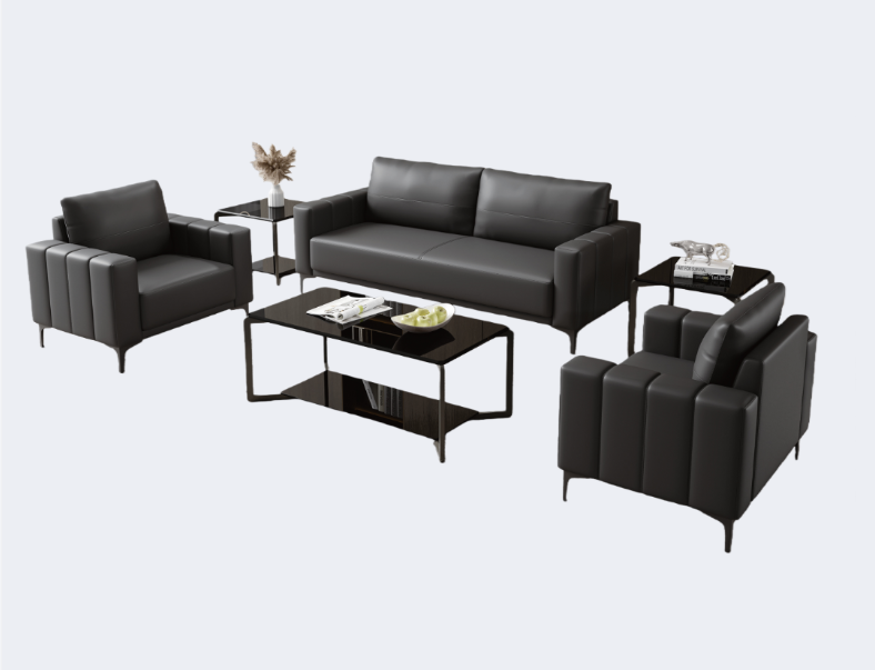 商務家具 鋼架 皮面沙發(不含茶几)ZY-S321