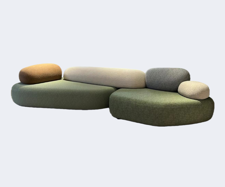 義式極簡 設計師款 布藝 鵝卵石沙發QY-S1587