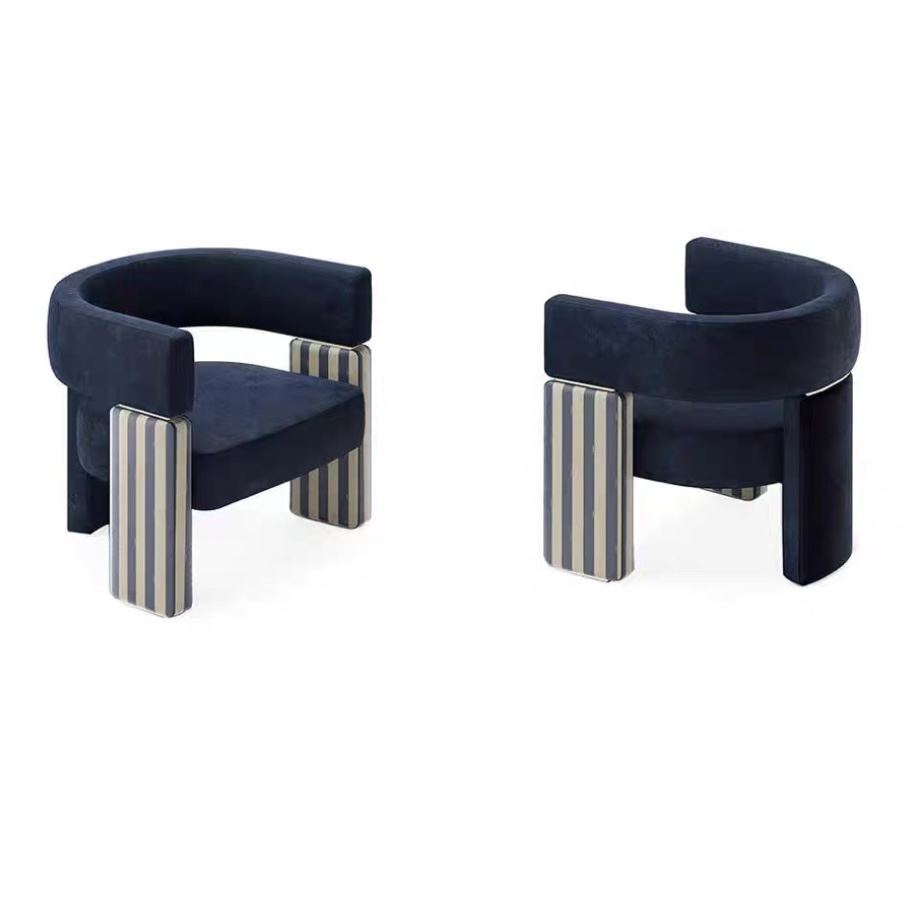 現代輕奢 絨布Bracci Chair休閒椅YFN-K002