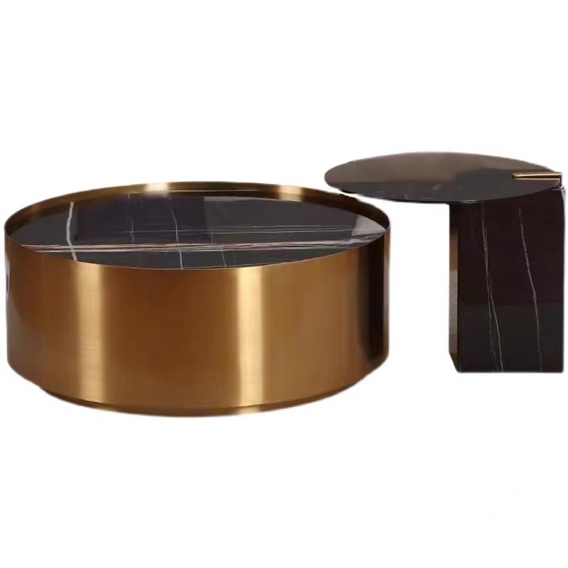 輕奢風 樓盤酒店大廳訂製 大理石茶几 