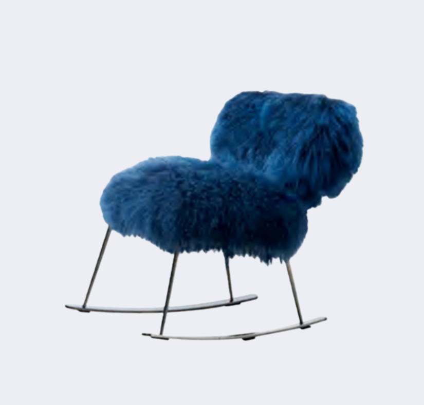義式極簡 設計師款 長毛搖椅YFN-K100-B
