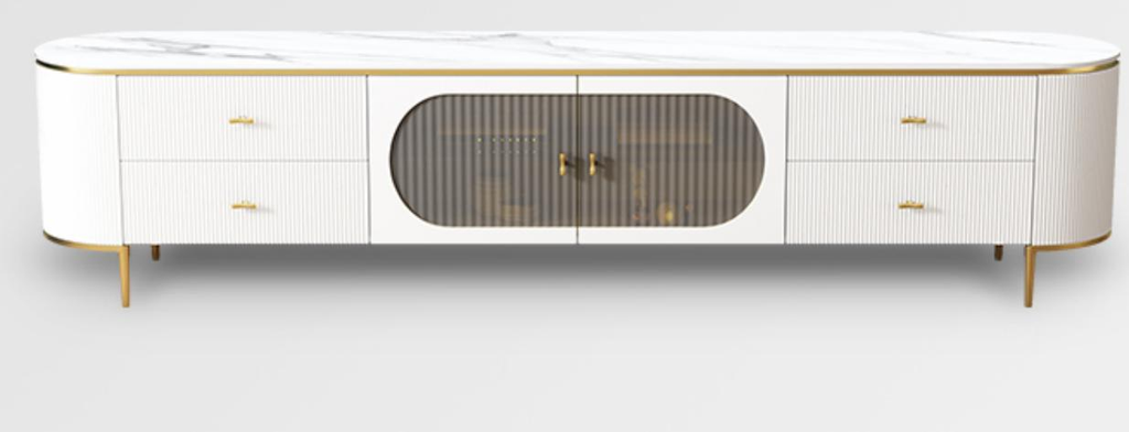 輕奢風 烤漆岩板面 實木雙層電視櫃806#OL