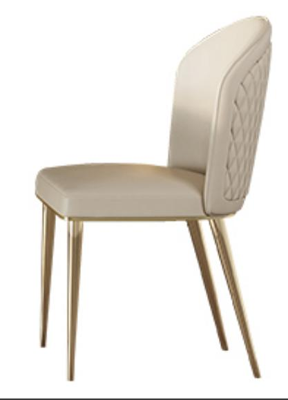 輕奢風  高度回彈海綿 不鏽鋼脚餐椅刺綉椅#OL