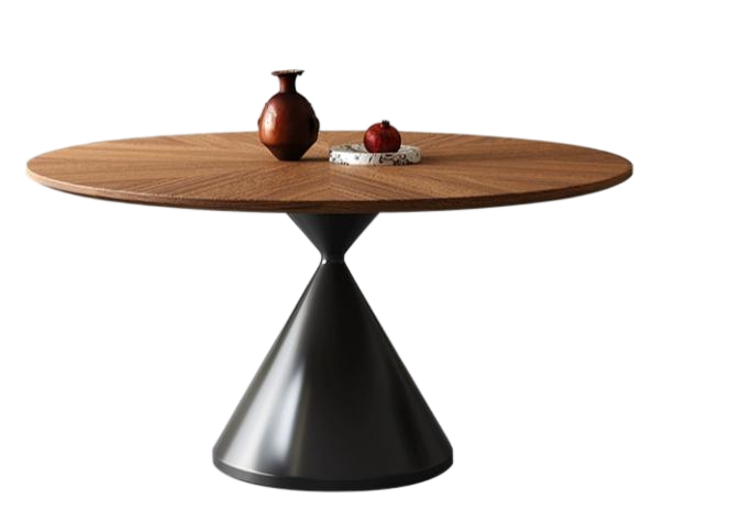 中古刹寂 木紋岩板 圓形餐桌QC-54#OL