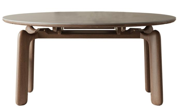 中古風 岩板 可伸縮 實木餐桌A28#OL