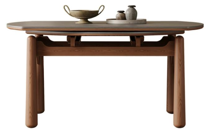 中古刹寂 岩板  可伸縮 實木餐桌8901#OL