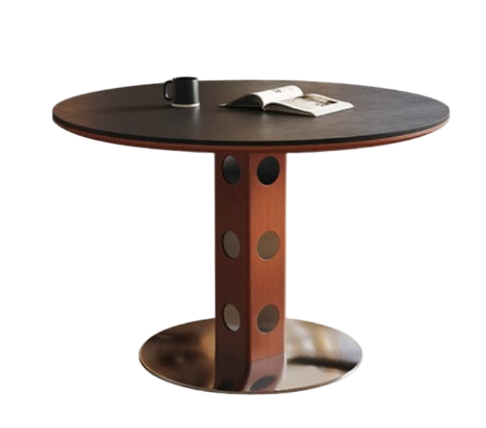 中古刹寂 岩板 圓形實木餐桌QC-67#OL