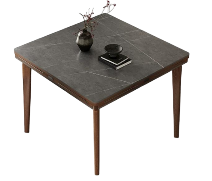 中古刹寂 岩板 可伸縮 實木餐桌A19#OL