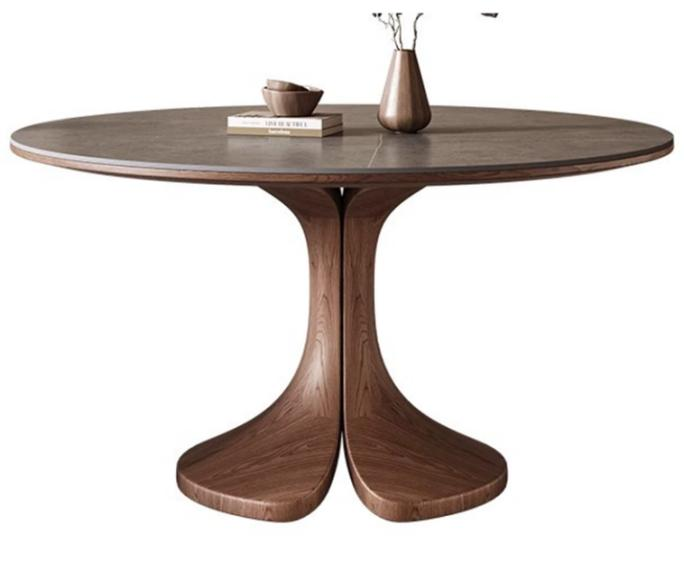 中古刹寂 岩板 圓形實木餐桌948#OL