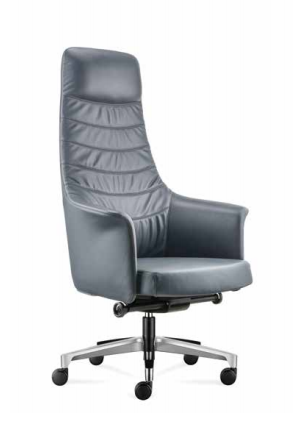 帶頭枕 五金脚 高靠背真皮辦公椅JY-BJ061HL