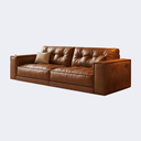 中古風 拉扣 矮脚皮质沙發OL-1955#