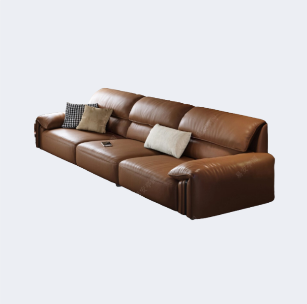 中古侘寂風 大象耳朵 皮面沙發OL-2892#