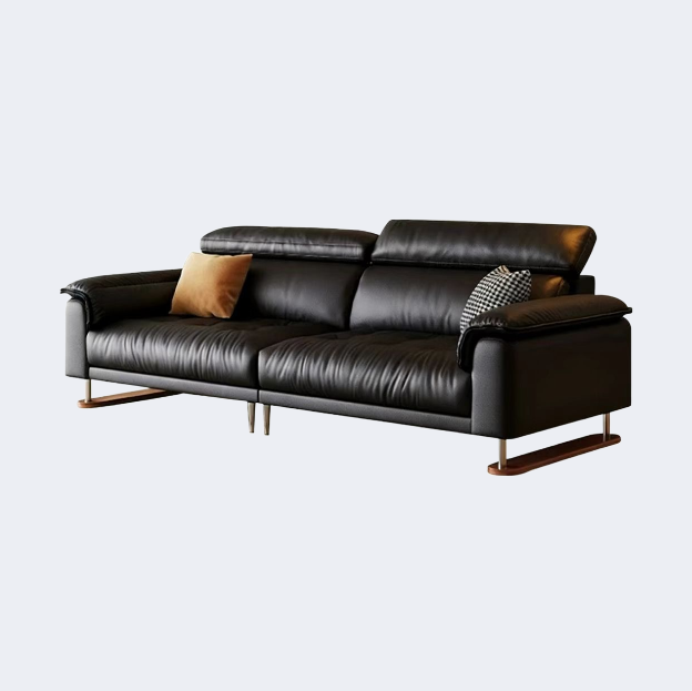 中古侘寂風 靠背可調節 皮面沙發OL-克里#