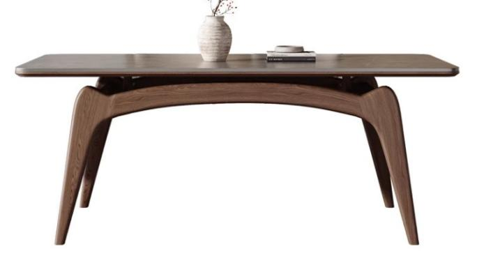 中古風 岩板 長形實木餐桌735#OL