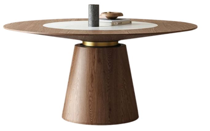 中古刹寂 内嵌轉盤 加厚實木 圓形餐桌761#OL