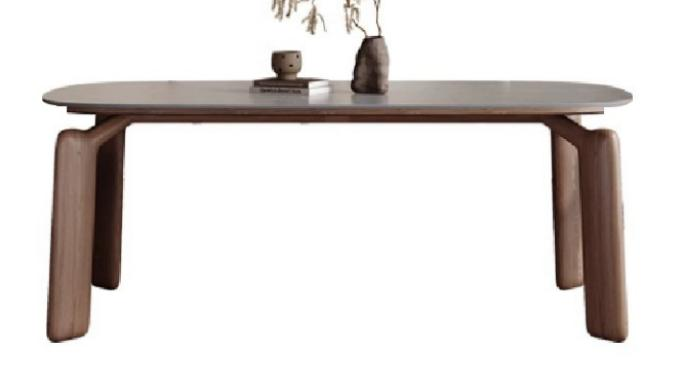 中古刹寂 岩板 長形實木餐桌813#OL