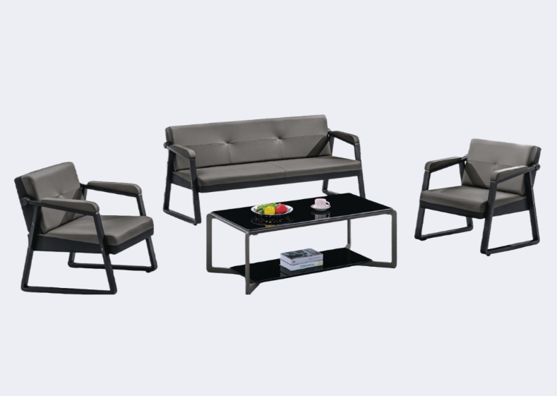 洽談家具 皮面 扶手沙發（不含茶几）ZY-007